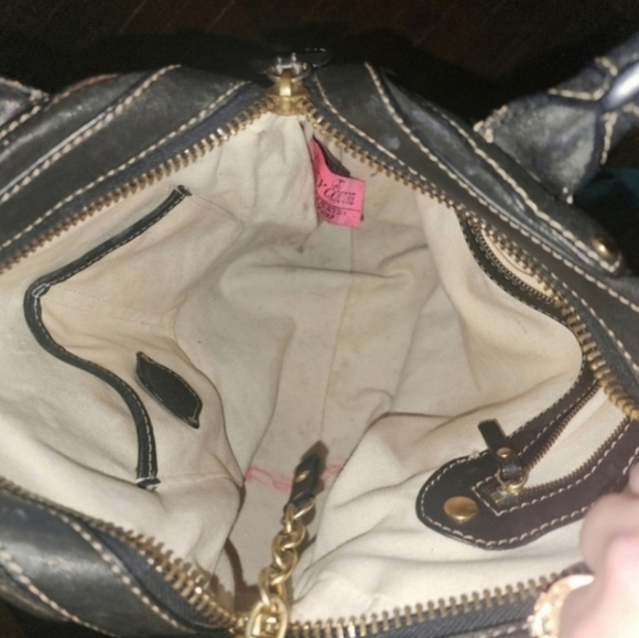 🍂🍁Y2K VERY RARE JUICY COUTURE REAL LEATHER SATCHEL - Picture 4 of 9